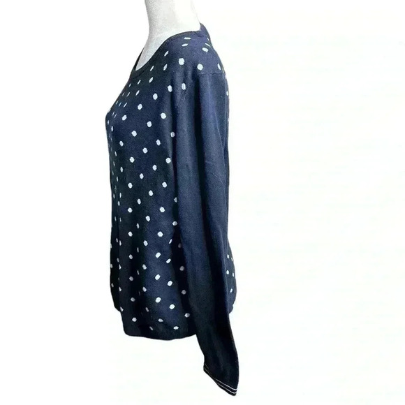 Tommy Hilfiger Navy and White Polk a Dot Sweater XL - Picture 4 of 6